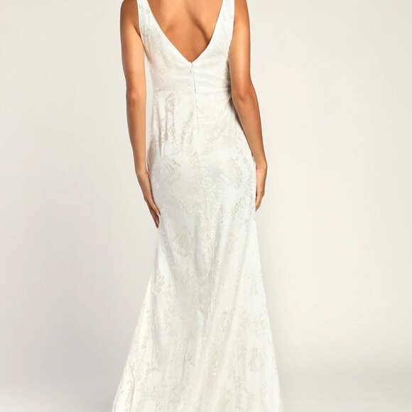 NWT Lulus Made for Forever White Lace Mermaid Maxi Dress - Picture 4 of 10